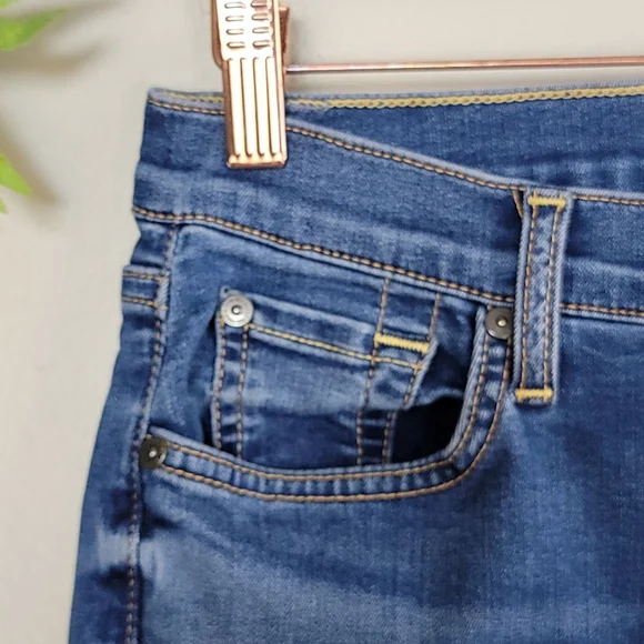 7 For All Mankind Roxanne Skinny Ankle Jeans Frayed Raw Hem Mid Rise 7FAM 28 - Picture 3 of 12